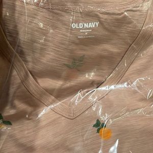 Slub T-shirt with oranges pattern size M